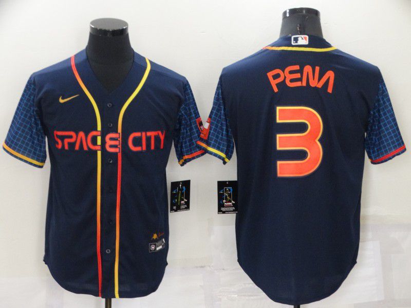 Men Houston Astros #3 Pena Blue City Edition Game Nike 2022 MLB Jersey->houston astros->MLB Jersey